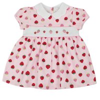 K34219: Baby Girls Lined Dress With Embroidery Detail  (1-2 Years)